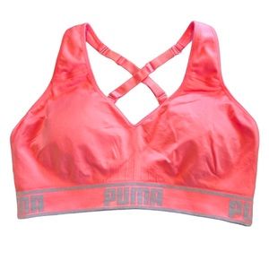 XL Neon peach Puma workout top